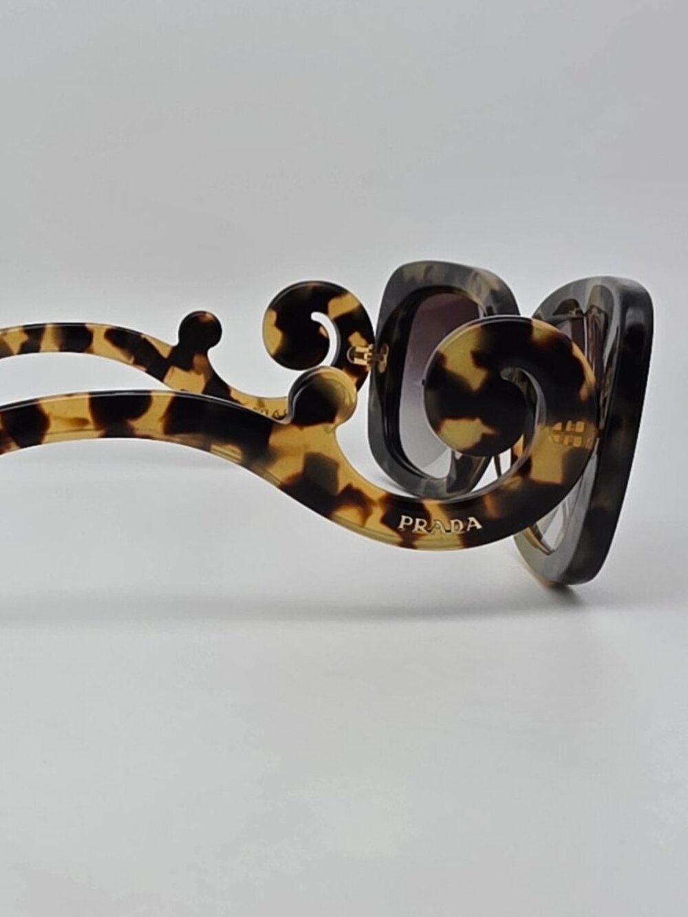 Prada SPR 27O NAI-0A7 Baroque Black Havana Frame Grey Gradient Lens Sunglasses - Picture 5 of 12